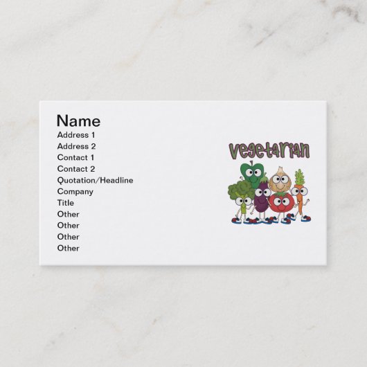 Vegetariër Visitekaartje (Voorkant)