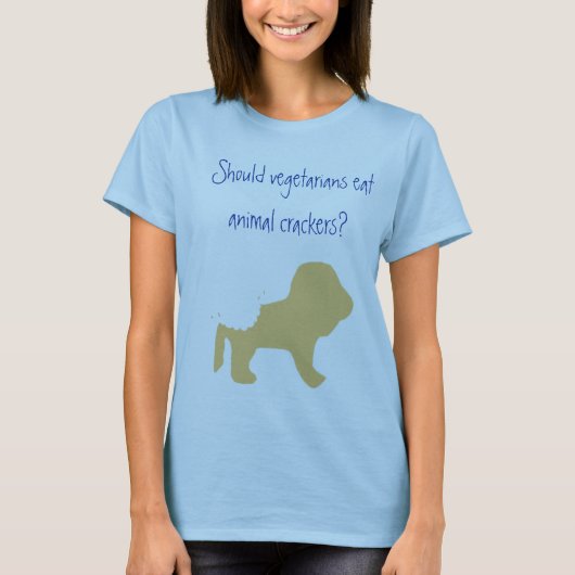 Vegetariërs eten dierenrackers? t-shirt (Voorkant)