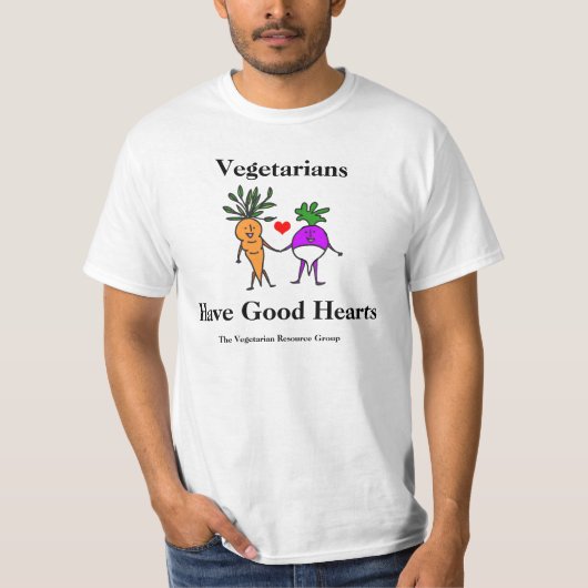 Vegetariërs hebben een goed hart T-shirt 2 (Voorkant)
