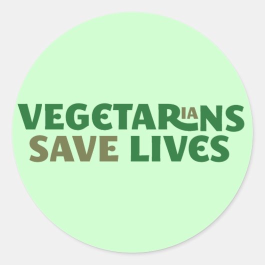 Vegetariërs redden levens ronde sticker (Voorkant)