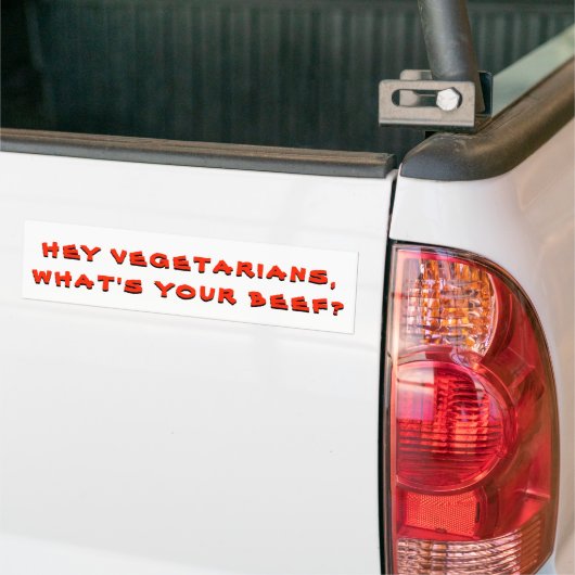 Vegetariërs, wat is uw rundvlees? bumpersticker (Op Truck)