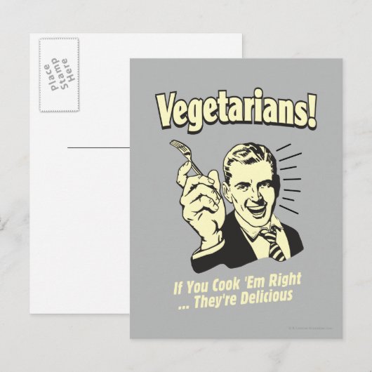 Vegetariërs: Ze zijn heerlijk Briefkaart (Voorkant / Achterkant)