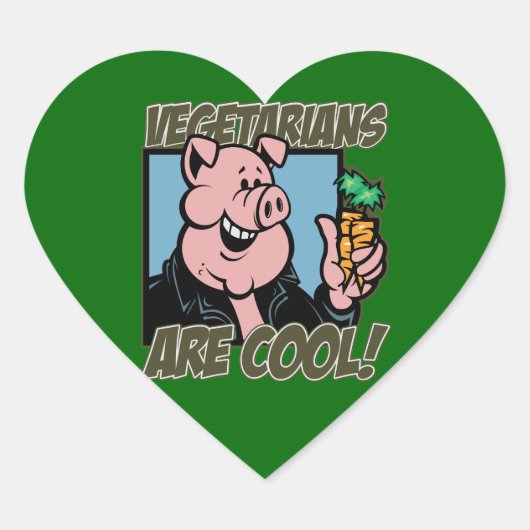 Vegetariërs zijn kool hart sticker (Voorkant)