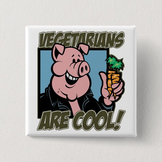 Vegetariërs zijn kool vierkante button 5,1 cm (Voorkant)