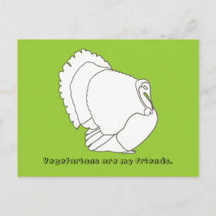 Vegetariërs zijn mijn vrienden, kalkoenen briefkaa briefkaart