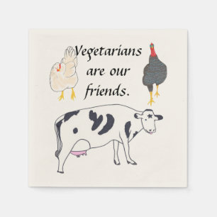 Vegetariërs zijn onze vrienden Thanksgiving Napkin Servetten