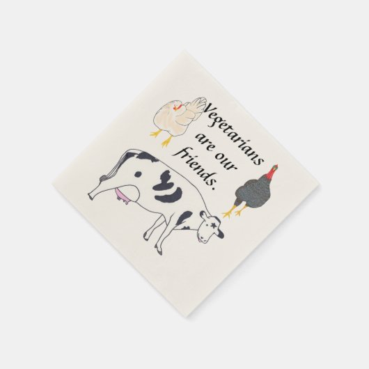 Vegetariërs zijn onze vrienden Thanksgiving Napkin Servetten (Hoek)
