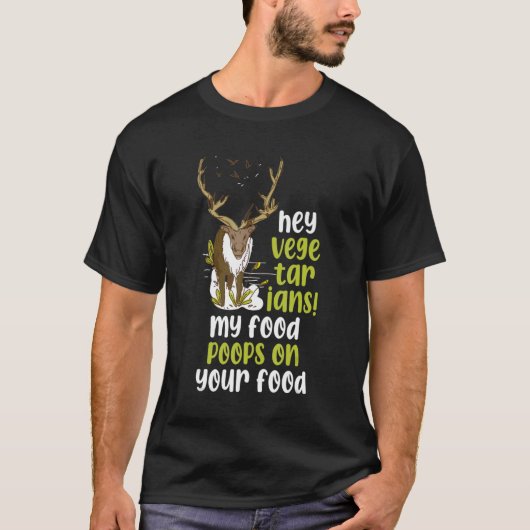 Vegetarie's, mijn voedselbont op je eten t-shirt (Voorkant)
