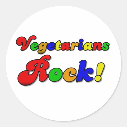 Vegetaries Rock Ronde Sticker (Voorkant)