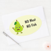 Vegetarisch betekent geen vlees, geen visetiketten ovale sticker (Envelop)