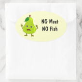 Vegetarisch betekent geen vlees, geen visetiketten ovale sticker (Tas)