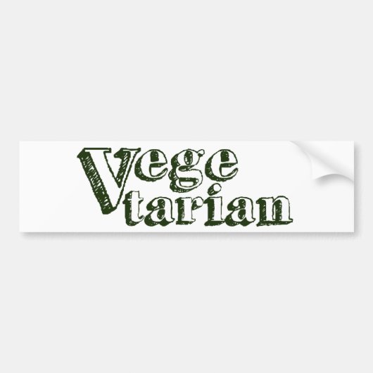 Vegetarisch Bumpersticker (Voorkant)
