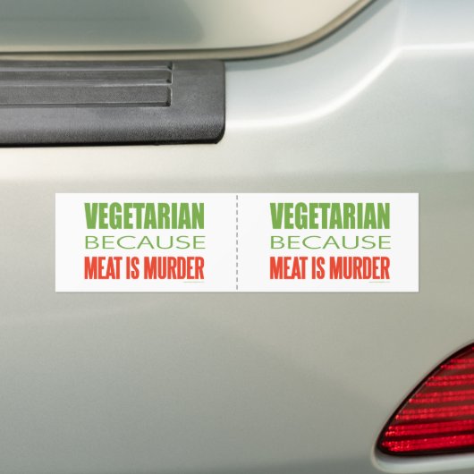 Vegetarisch Bumpersticker (Op auto)