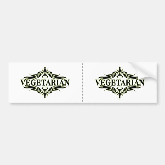 Vegetarisch Bumpersticker (Voorkant)