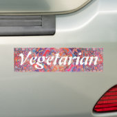 Vegetarisch Bumpersticker (Op auto)