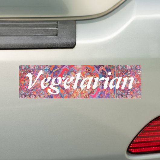 Vegetarisch Bumpersticker (Op auto)