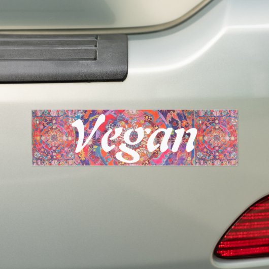 Vegetarisch Bumpersticker (Op auto)