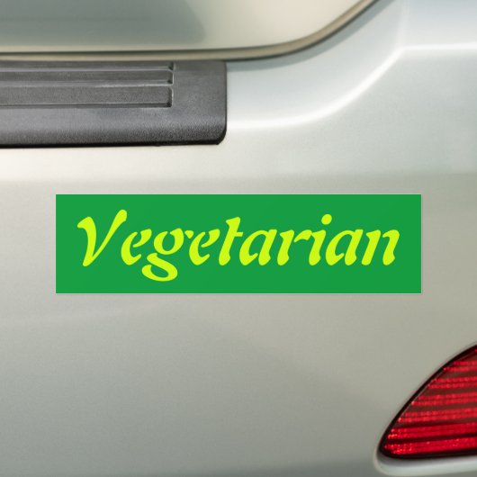 Vegetarisch Bumpersticker (Op auto)