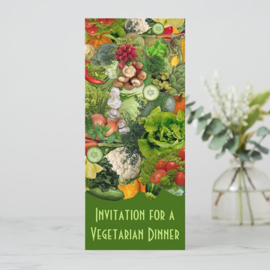 Vegetarisch diner kaart (Staand voorkant)