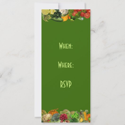 Vegetarisch diner kaart (Achterkant)