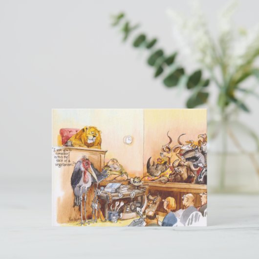 Vegetarisch gezicht briefkaart (Staand voorkant)