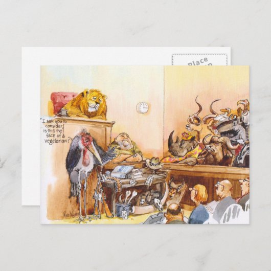 Vegetarisch gezicht briefkaart (Voorkant / Achterkant)