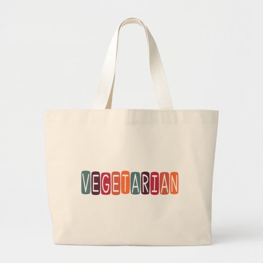 Vegetarisch Grote Tote Bag (Voorkant)