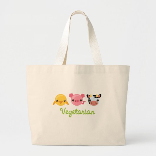Vegetarisch Grote Tote Bag (Voorkant)
