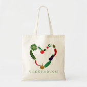 Vegetarisch hart tote bag (Voorkant)