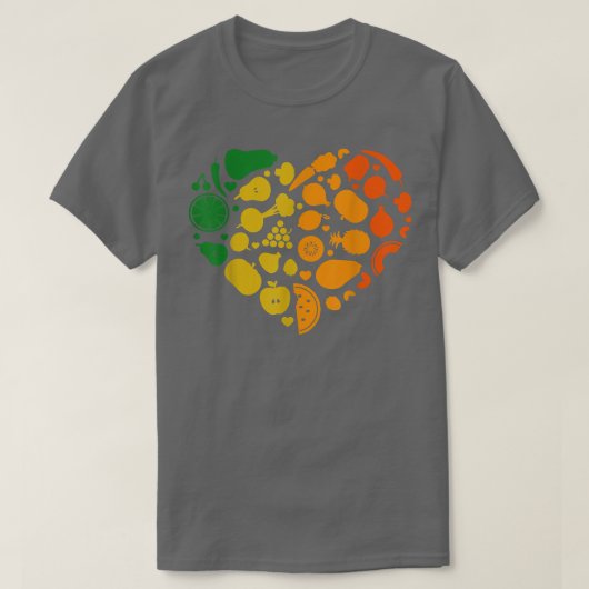 Vegetarisch kleurrijk fruit t-shirt (Design voorkant)