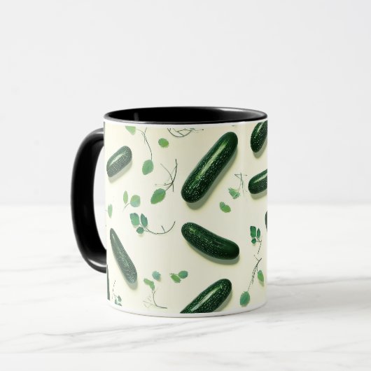 Vegetarisch Koel Groen Verse Komkommer Mok (Voorkant links)