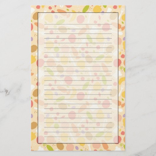 Vegetarisch kookpatroon achtergrond briefpapier (Voorkant)