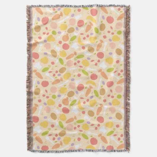 Vegetarisch kookpatroon achtergrond deken (Voorkant Verticaal)