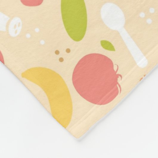 Vegetarisch kookpatroon achtergrond fleece deken (Hoek)