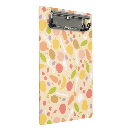 Vegetarisch kookpatroon achtergrond mini klembord (Schuin)