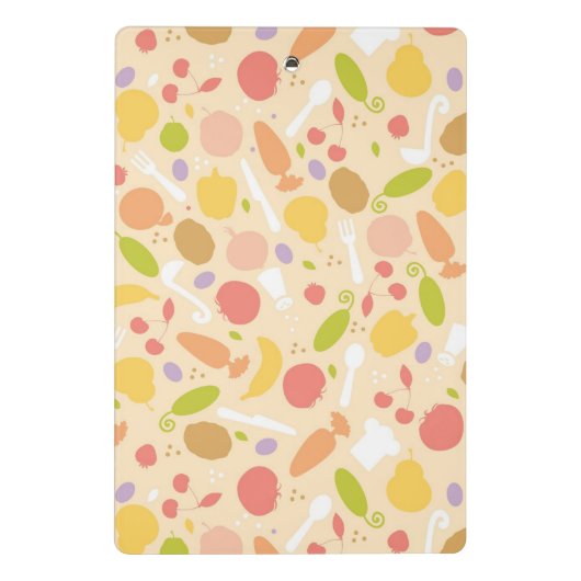 Vegetarisch kookpatroon achtergrond mini klembord (Achterkant)