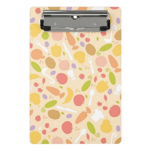 Vegetarisch kookpatroon achtergrond mini klembord (Voorkant)