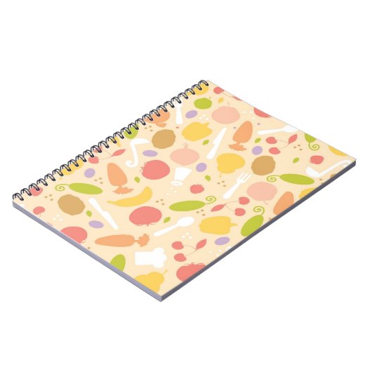 Vegetarisch kookpatroon achtergrond notitieboek (Linkerzijde)