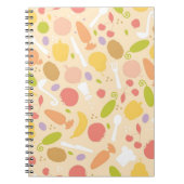 Vegetarisch kookpatroon achtergrond notitieboek (Voorkant)