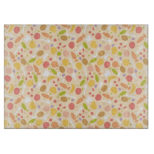 Vegetarisch kookpatroon achtergrond snijplank (Voorkant)