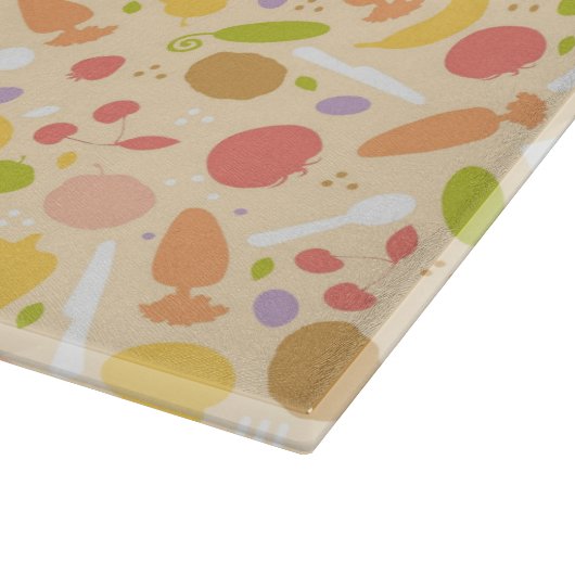 Vegetarisch kookpatroon achtergrond snijplank (Hoek)