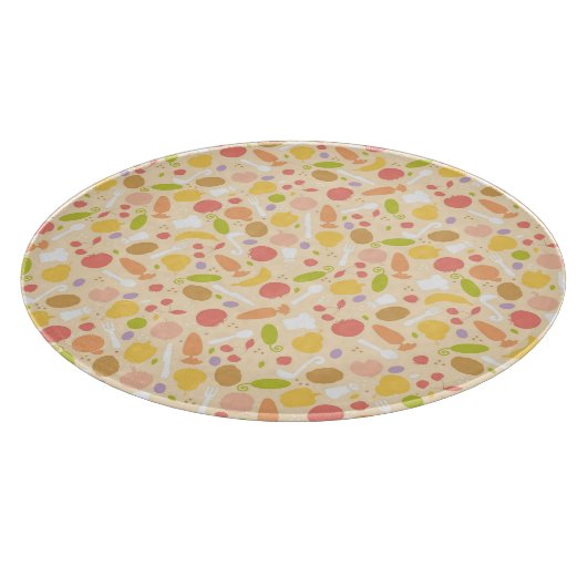 Vegetarisch kookpatroon achtergrond snijplank (Hoek)