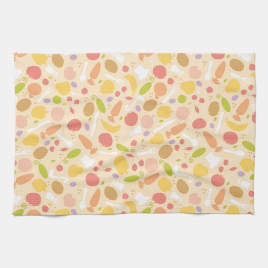 Vegetarisch kookpatroon achtergrond theedoek (Horizontaal)