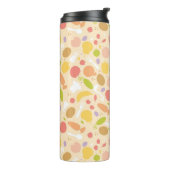 Vegetarisch kookpatroon achtergrond thermosbeker (Gedraaid links)