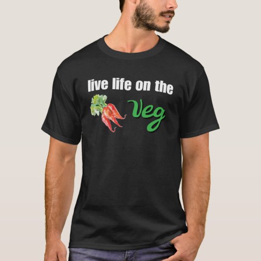 Vegetarisch Leef Leven op de Groen T-shirt (Voorkant)