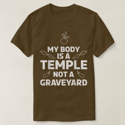 Vegetarisch leven Mijn lichaam is een tempel, geen T-shirt (Design voorkant)