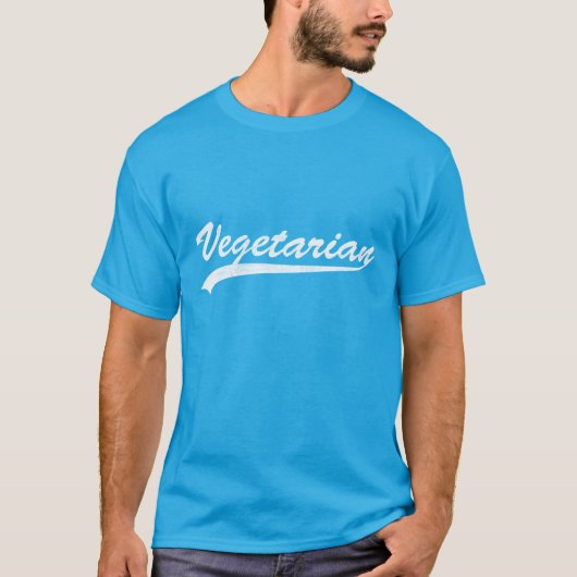 Vegetarisch Logo (blauw/m) T-shirt (Voorkant)