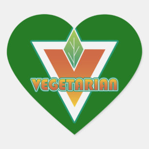 Vegetarisch Logo Hart Sticker