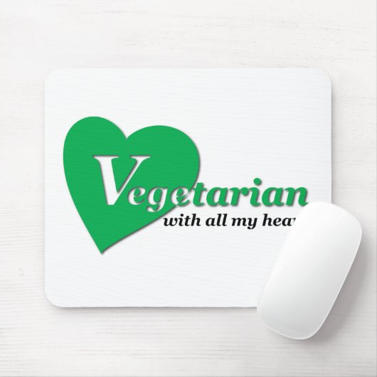 Vegetarisch met al mijn hart muismat (Met muis)