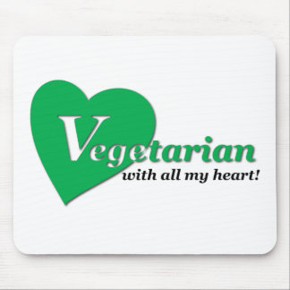 Vegetarisch met al mijn hart muismat
